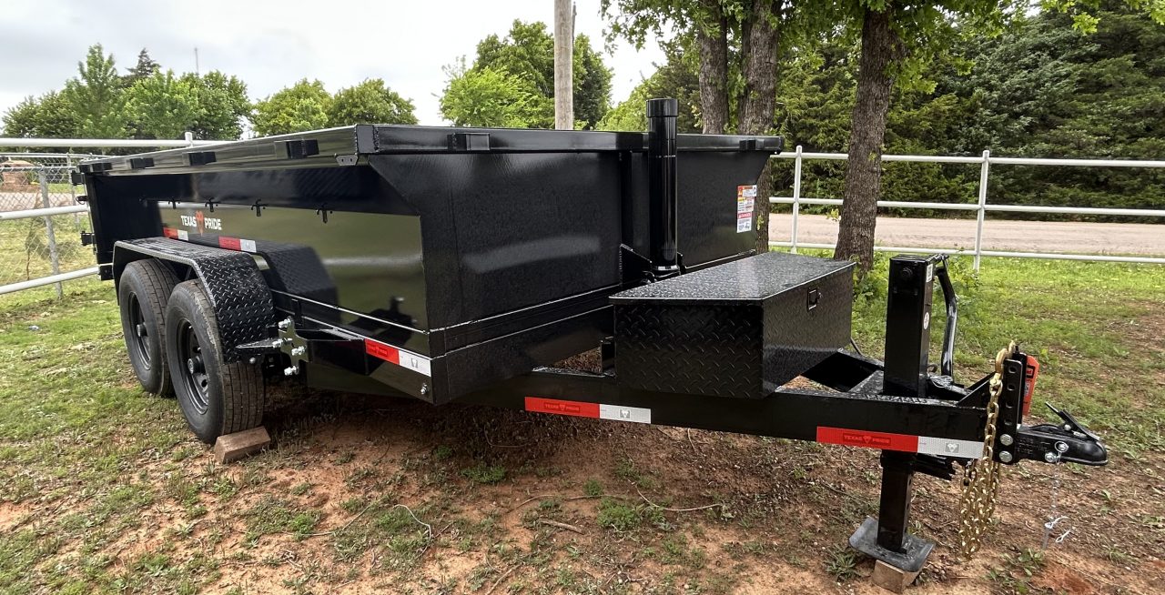 New 2026 Texas Pride Trailers 7x12x2 Tandem Axles Dump Trailer -7k Axles- Equipment Ramps