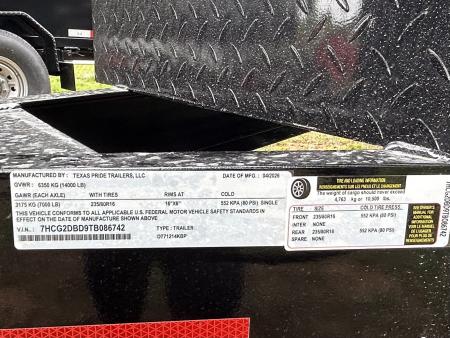 New 2026 Texas Pride Trailers 7x12x2 Tandem Axles Dump Trailer -7k Axles- Equipment Ramps