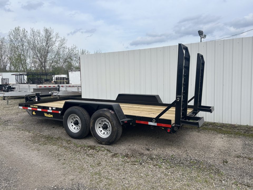 New 2026 Winston 7 TON 7 X 16 FT SKID STEER TRAILER SPRING ASSIST RAMPS