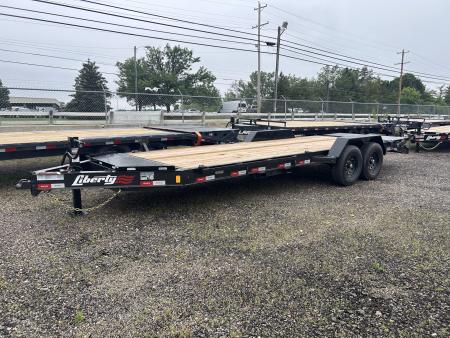 New 2026 Liberty 83 IN X 22 FT EQUIPMENT TRAILER FULL WIDTH RAMPS 15400 GVWR