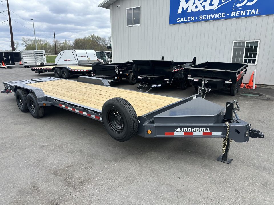 New EWB 83X24 (21+3) 14K EQUIPMENT TRAILER W/JUMBO RAMPS-GRAY