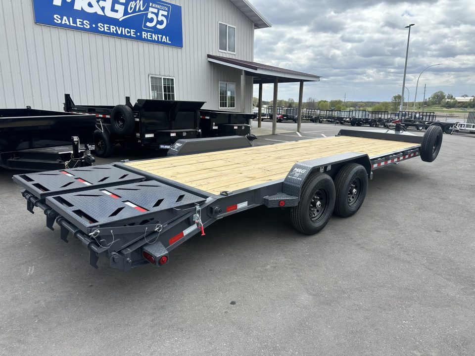New EWB 83X24 (21+3) 14K EQUIPMENT TRAILER W/JUMBO RAMPS-GRAY