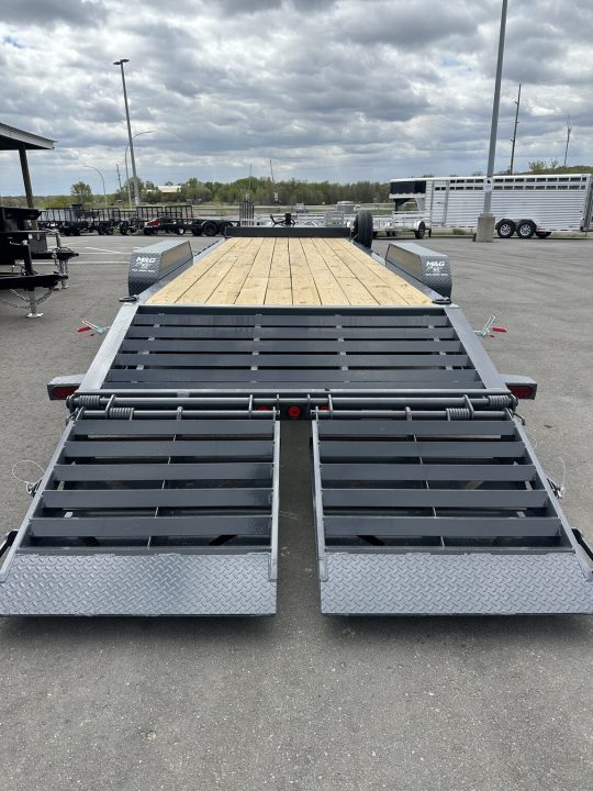 New EWB 83X24 (21+3) 14K EQUIPMENT TRAILER W/JUMBO RAMPS-GRAY