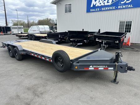 New EWB 83X24 (21+3) 14K EQUIPMENT TRAILER W/JUMBO RAMPS-GRAY
