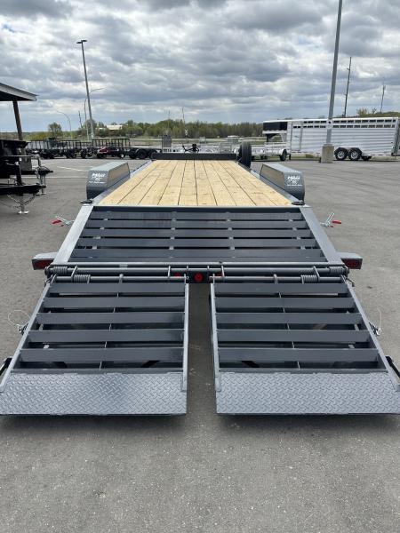 New EWB 83X24 (21+3) 14K EQUIPMENT TRAILER W/JUMBO RAMPS-GRAY
