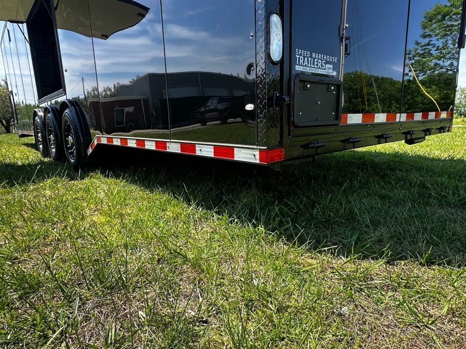 New 2026 Rock Solid Cargo 8.5x34 Bathroom/Race Trailer- Finished Interior-FLAT FRONT-7000LB Triple Torsion - 4X6 Escape Door - 25ft Awning