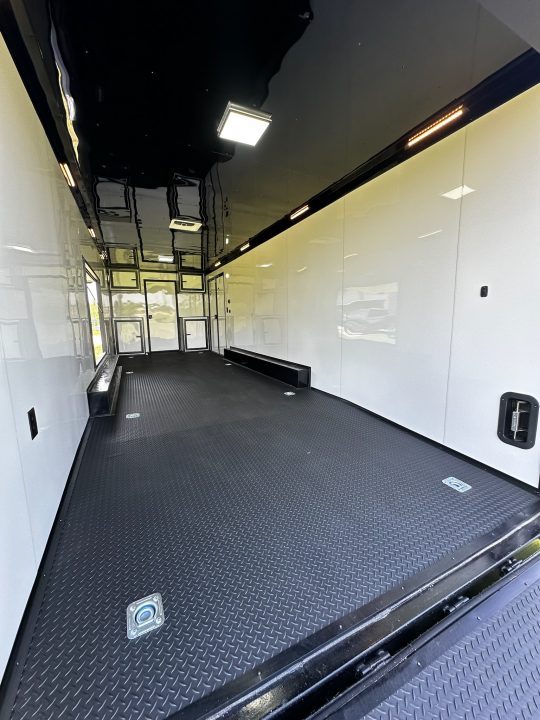 New 2026 Rock Solid Cargo 8.5x34 Bathroom/Race Trailer- Finished Interior-FLAT FRONT-7000LB Triple Torsion - 4X6 Escape Door - 25ft Awning
