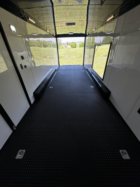 New 2026 Rock Solid Cargo 8.5x34 Bathroom/Race Trailer- Finished Interior-FLAT FRONT-7000LB Triple Torsion - 4X6 Escape Door - 25ft Awning