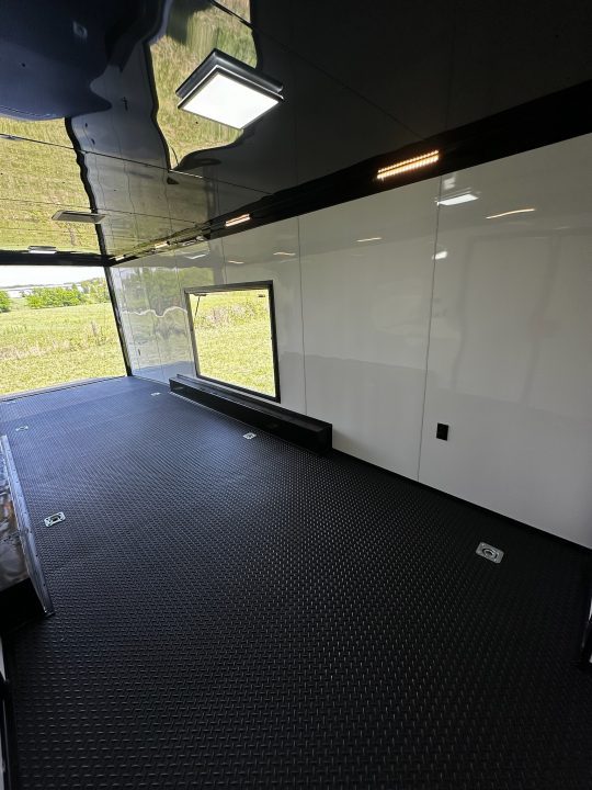 New 2026 Rock Solid Cargo 8.5x34 Bathroom/Race Trailer- Finished Interior-FLAT FRONT-7000LB Triple Torsion - 4X6 Escape Door - 25ft Awning