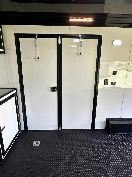 New 2026 Rock Solid Cargo 8.5x34 Bathroom/Race Trailer- Finished Interior-FLAT FRONT-7000LB Triple Torsion - 4X6 Escape Door - 25ft Awning