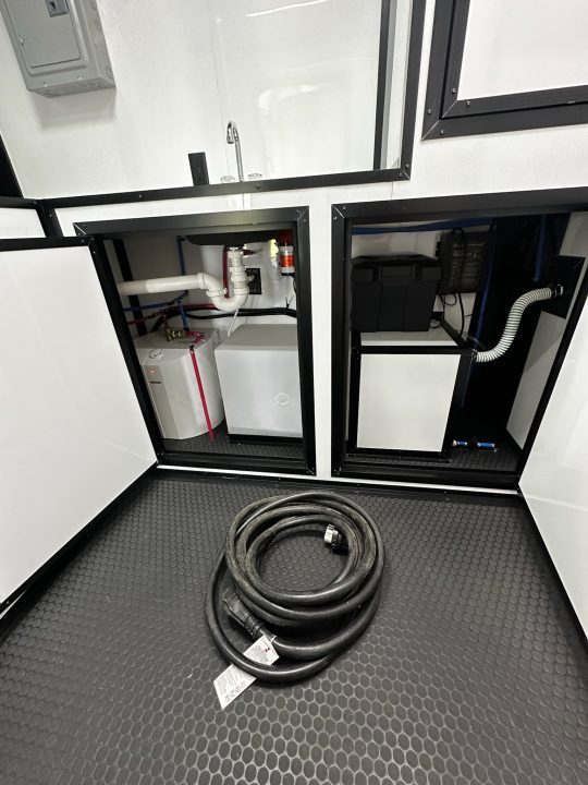 New 2026 Rock Solid Cargo 8.5x34 Bathroom/Race Trailer- Finished Interior-FLAT FRONT-7000LB Triple Torsion - 4X6 Escape Door - 25ft Awning