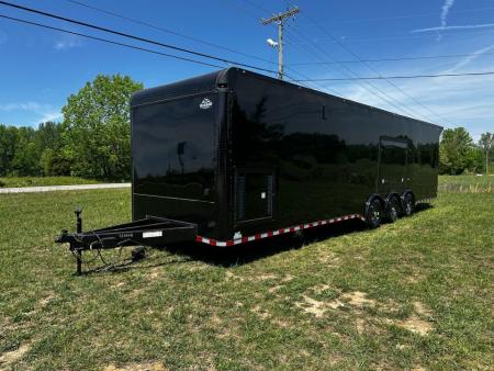 New 2026 Rock Solid Cargo 8.5x34 Bathroom/Race Trailer- Finished Interior-FLAT FRONT-7000LB Triple Torsion - 4X6 Escape Door - 25ft Awning
