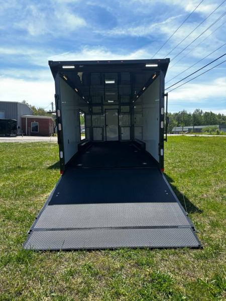 New 2026 Rock Solid Cargo 8.5x34 Bathroom/Race Trailer- Finished Interior-FLAT FRONT-7000LB Triple Torsion - 4X6 Escape Door - 25ft Awning