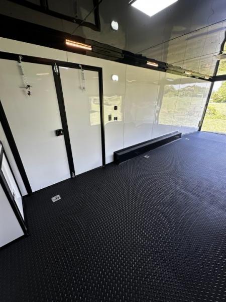 New 2026 Rock Solid Cargo 8.5x34 Bathroom/Race Trailer- Finished Interior-FLAT FRONT-7000LB Triple Torsion - 4X6 Escape Door - 25ft Awning