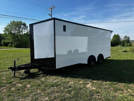 New 2026 Luxe 8.5x20 Car Hauler 5200 lb torsions White poly-Blackout- Enclosed Car Hauler