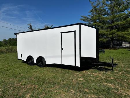 New 2026 Luxe 8.5x20 Car Hauler 5200 lb torsions White poly-Blackout- Enclosed Car Hauler