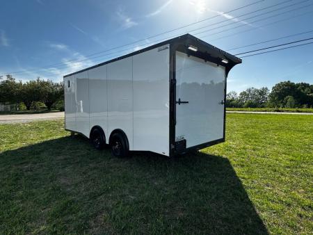 New 2026 Luxe 8.5x20 Car Hauler 5200 lb torsions White poly-Blackout- Enclosed Car Hauler