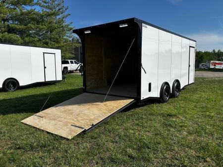 New 2026 Luxe 8.5x20 Car Hauler 5200 lb torsions White poly-Blackout- Enclosed Car Hauler