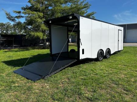 New 2026 Luxe 8.5x24 Race Trailer - Finished Interior- 5200LB Torsion - Full Escape Door-Removable Fender