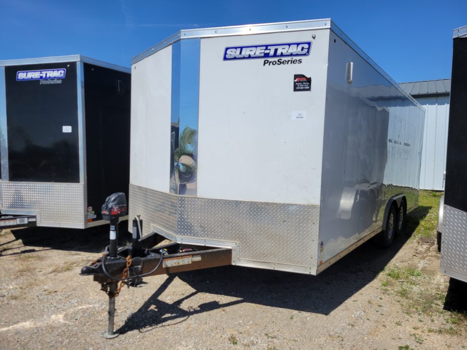 Used 2020 Sure-Trac 8.5x20 Pro Series Wedge Car Hauler Cargo/Enclosed Trailer