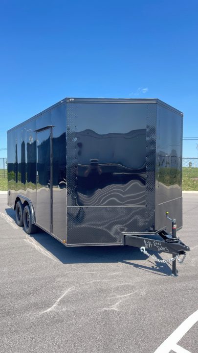 New 8.5' x 16' Blackout Enclosed Tandem Axle Cargo Trailer: 7,000 GVWR, .080 Polycore