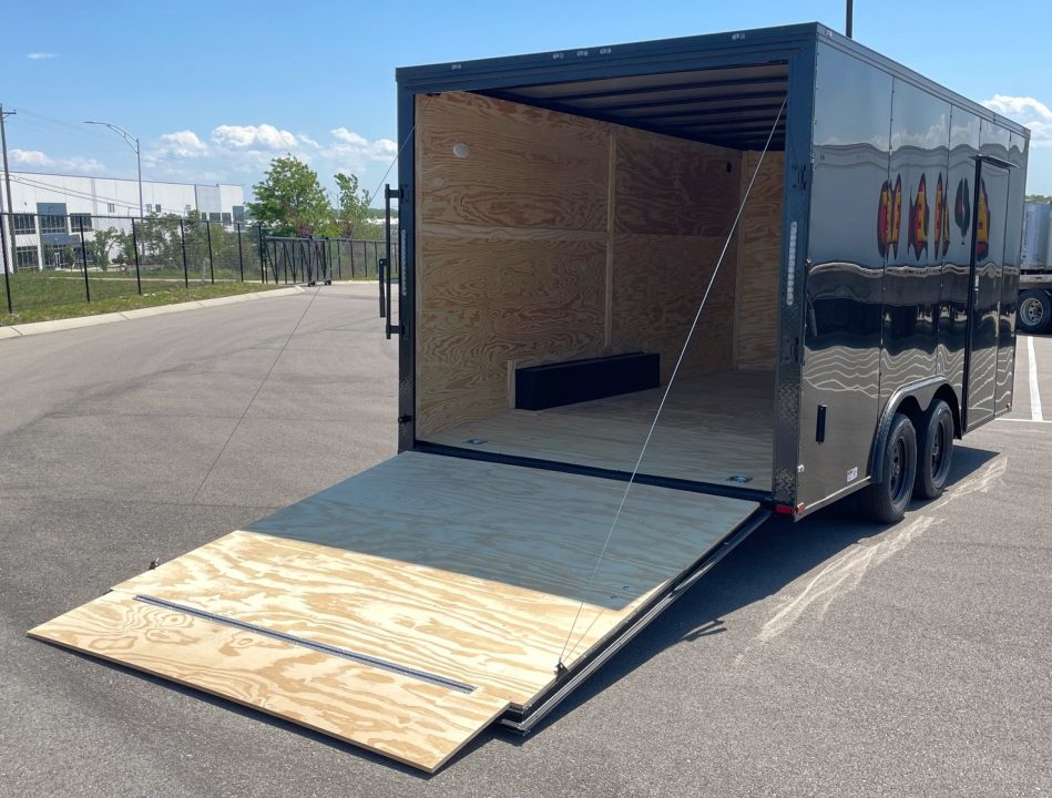 New 8.5' x 16' Blackout Enclosed Tandem Axle Cargo Trailer: 7,000 GVWR, .080 Polycore
