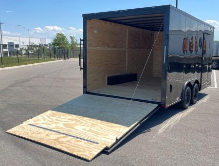 New 8.5' x 16' Blackout Enclosed Tandem Axle Cargo Trailer: 7,000 GVWR, .080 Polycore