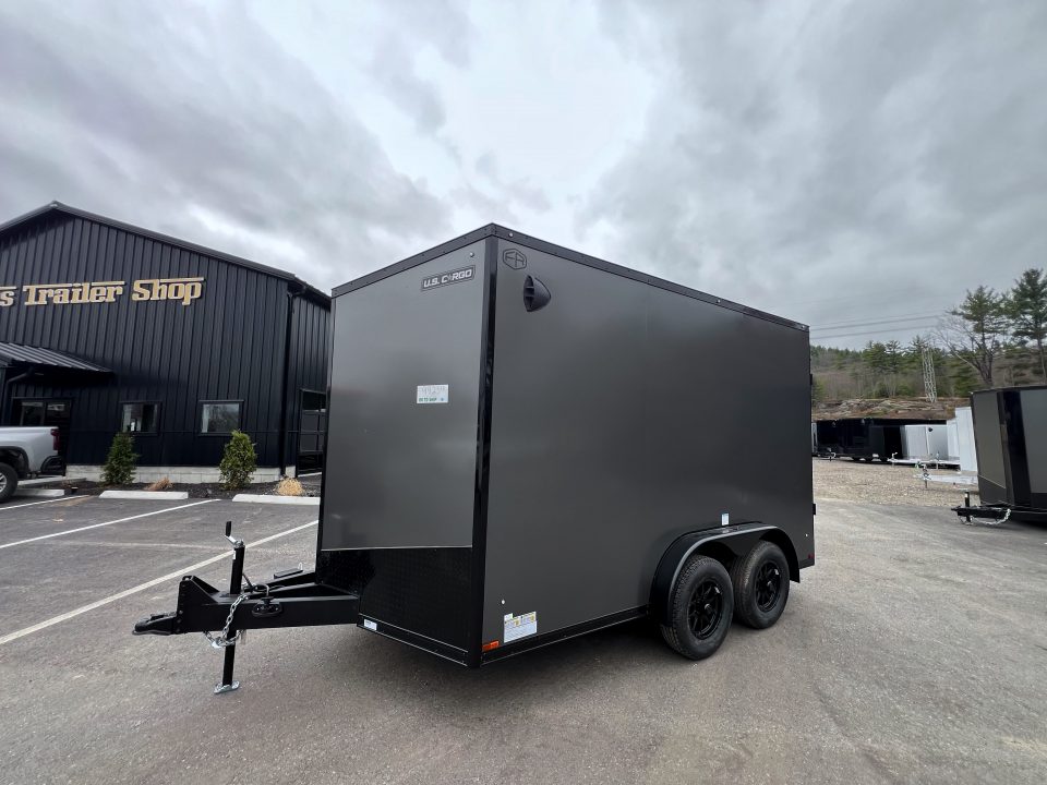 New 2026 US Cargo 7.5X12+ 2ft V-Nose /Polycore/ I-Beam Frame / 7' interior / Blackout - 7000GVW
