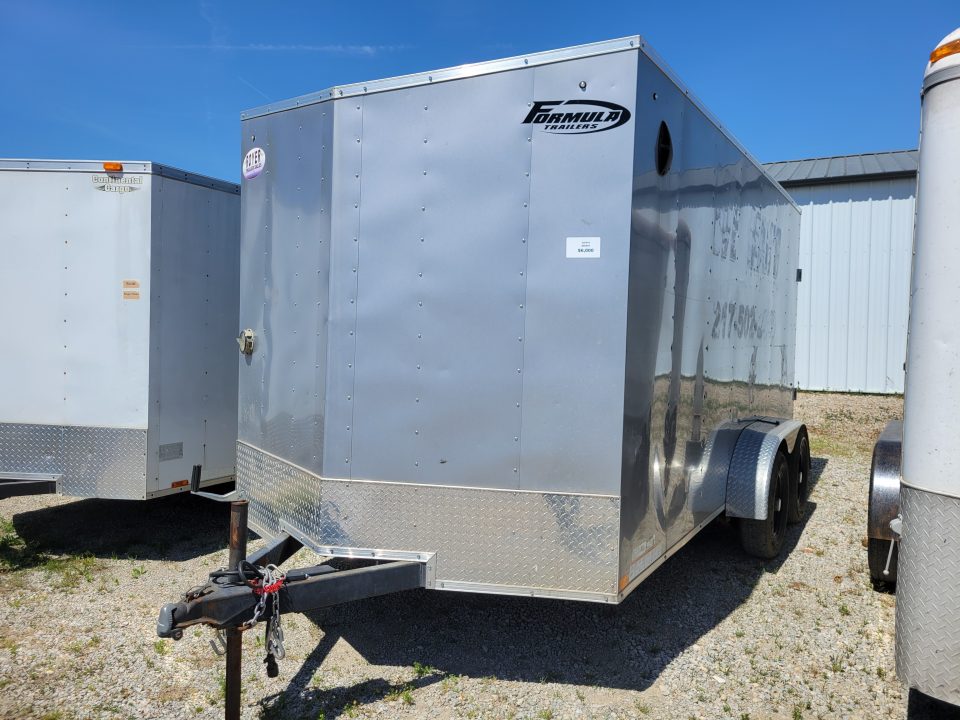 Used 2021 Formula Trailers 7x14 V-Nose Cargo / Enclosed Trailer