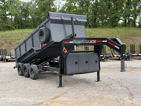 New 2026 RawMaxx LPX 83X16 44  SIDES 21K GVWR 14 PLY TIRES HYDRUALIC JACKS 8 GAUGE FLOOR Dump Trailer