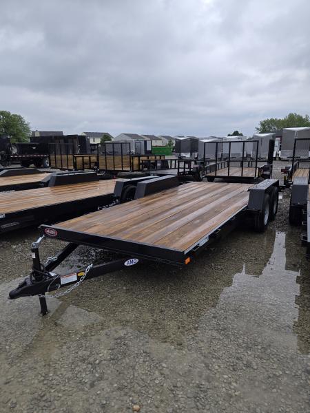 New 2026 AMO UT182 Car Hauler 82x18 TA DOVETAIL SLIDE IN RAMPS (GVW:7000) BLACK