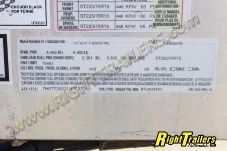 Used 2020 8.5X28 inTech RACE TRAILER