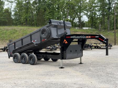 New 2026 RawMaxx LPX 83X16 36  SIDES 21K GVWR 14 PLY TIRES HYDRUALIC JACKS 8 GAUGE FLOOR Dump Trailer