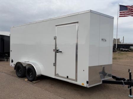 New 2026 Look Trailers 7x16 ST DLX V-Nose Cargo / Enclosed Trailer- White- Double Doors