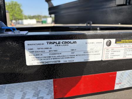 New 2026 Triple Crown Trailers 8.5x24 Heavy Duty Deckover Equipment Trailer, 16K GVWR