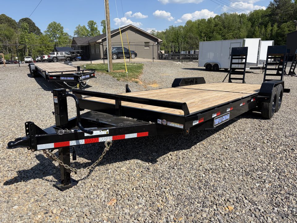 New 2026 Triple Crown 7x24 Heavy Duty Equipment Trailer, 5' Ramps, 16K GVWR