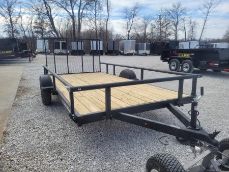 New 2026 Karavan 7x14 SA Straight Deck , Pivoting rails with 4' mesh gate, 35k axle Utility Trailer