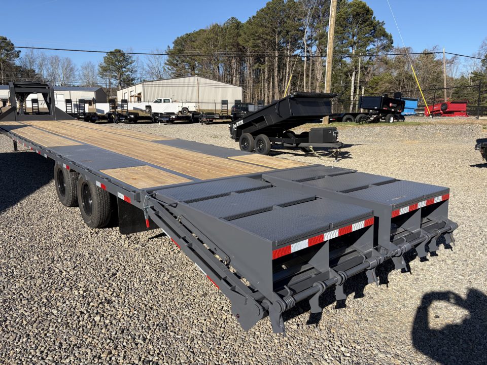 New 2026 Triple Crown Heavy Duty 30' Gooseneck Equipment Trailer, 25K GVWR, Mega Ramps, Spare