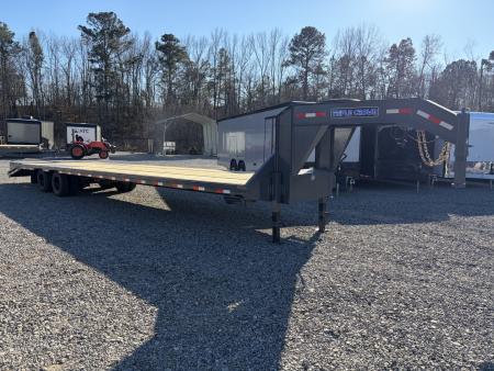 New 2026 Triple Crown Heavy Duty 30' Gooseneck Equipment Trailer, 25K GVWR, Mega Ramps, Spare