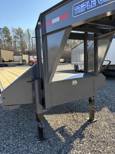 New 2026 Triple Crown Heavy Duty 30' Gooseneck Equipment Trailer, 25K GVWR, Mega Ramps, Spare