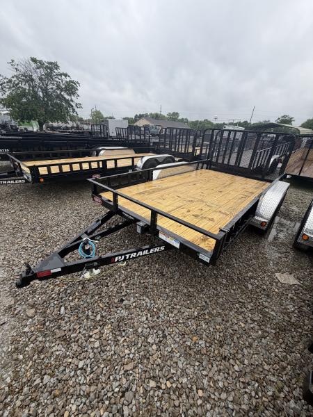 New 2026 PJ Trailers UL142 Utility Trailer 83X14 TA DOVETAIL W/ ATV RAMPS (GVW:7000) BLACK