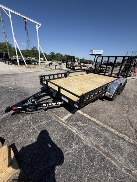 New 2026 PJ Trailers UL142 Utility Trailer 83X14 TA DOVETAIL W/ ATV RAMPS (GVW:7000) BLACK