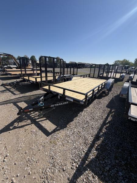 New 2026 PJ Trailers UL182 Utility Trailer 83X18 TA DOVETAIL W/ SIDE GATE (GVW:7000) BLACK