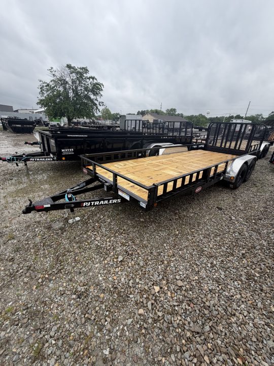 New 2026 PJ Trailers UL202 Utility Trailer 83X20 TA DOVETAIL W/ ATV RAMPS (GVW:7000) BLACK