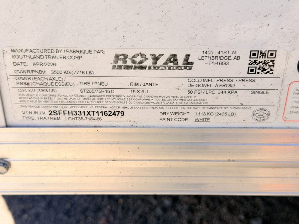 New 2026 Royal Cargo Trailers 7-16-1.5V Enclosed 7K GVWR