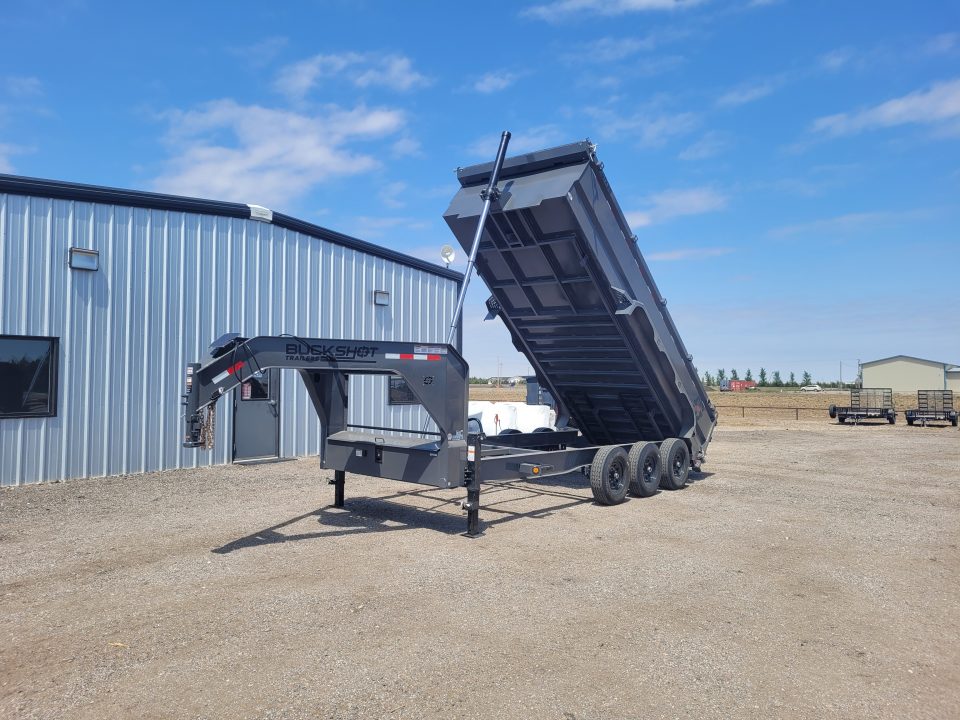 New 2026 Buckshot 83"x18' Triple Axle Telescopic Gooseneck Dump Trailer