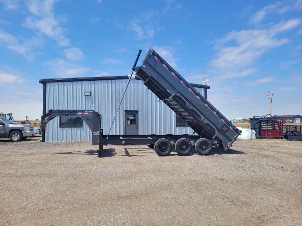 New 2026 Buckshot 83"x18' Triple Axle Telescopic Gooseneck Dump Trailer