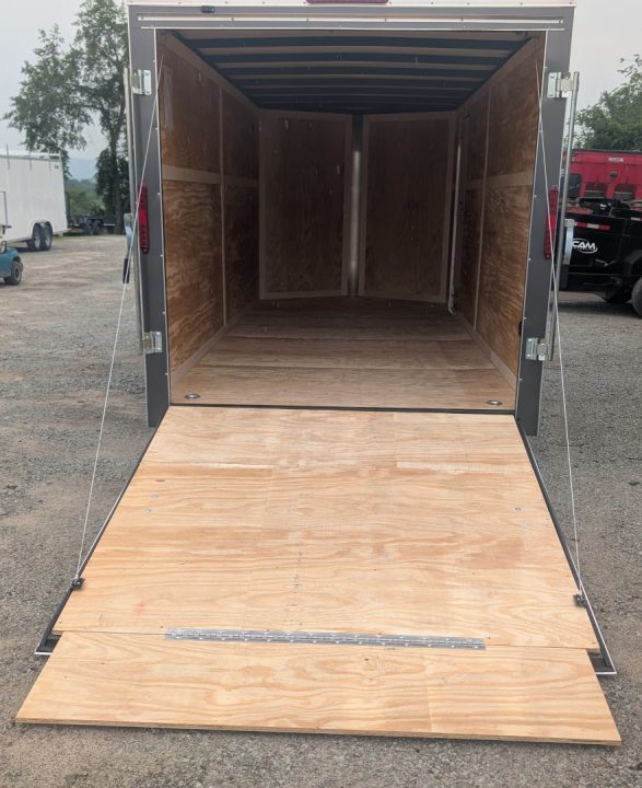 New 2026 Homesteader 7x16 Intrepid V-Nose Contractor Cargo Trailer w/ Ramp Door & Ladder Rack