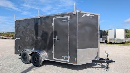 New 2026 Homesteader 7x16 Intrepid V-Nose Contractor Cargo Trailer w/ Ramp Door & Ladder Rack