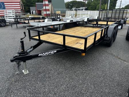 New 2025 6.5X14 TANDEM AXLE UTILITY TRAILER WITH BRAKES AND RADIAL TIRES